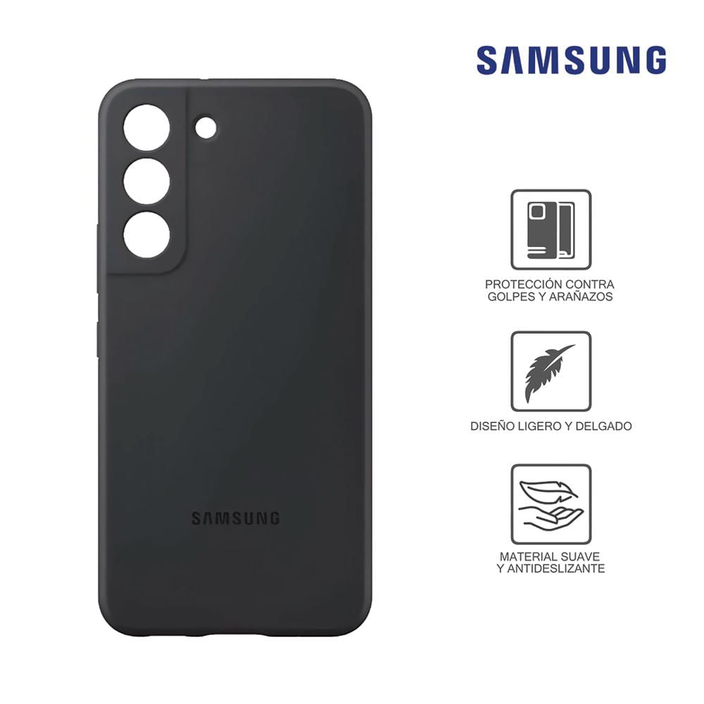 Case Samsung Clear Silicone Cover Ef-Ps901Tbegww Para Galaxy S22 Negro