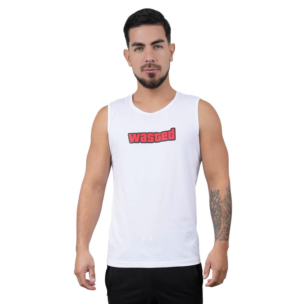 Polo Manga Cero Deportivo Muscle Museum Wasted Blanco para Hombre