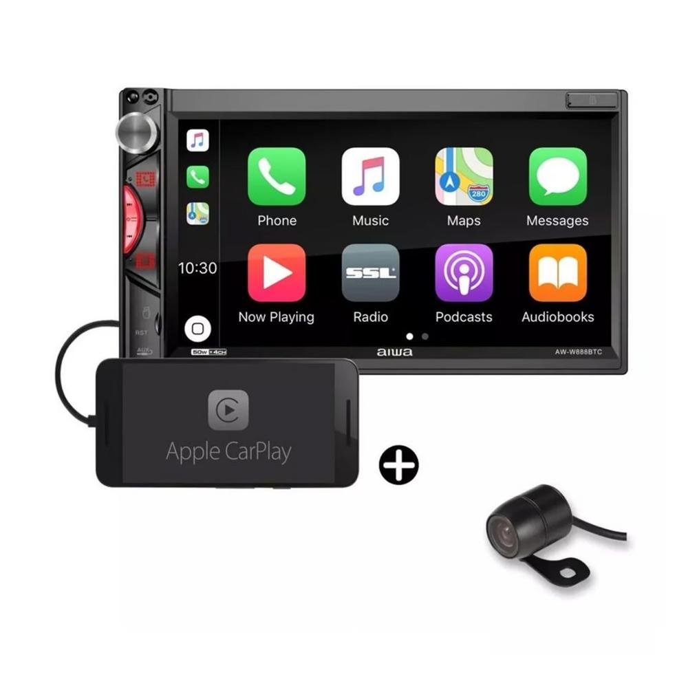 Autoradio Aiwa Con Carplay y Mirrorlink Compatible con Android BT USB 7"" HD AW-W888BTC