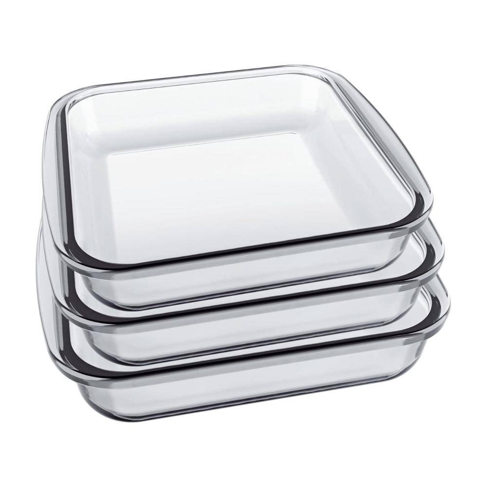 Bandejas De Vidrio Borosilicato 3 Pzs Resistente Y Versátil