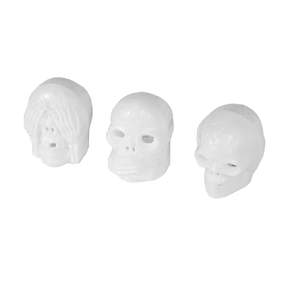 Vela Adorno de Plastico Con Luz Modelo Calavera BLANCO
