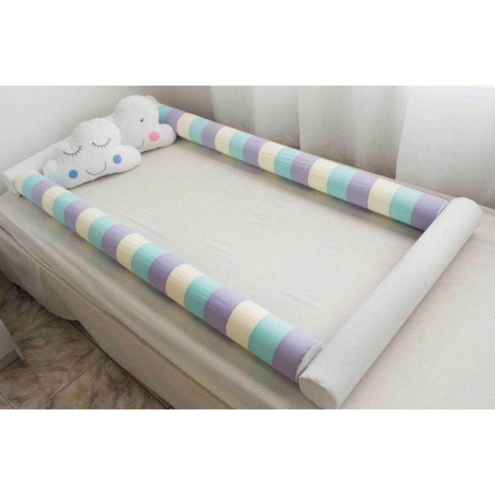 Bumper Protectores Tubulares BABYTU Talla 1,5 Plazas Montessori Diseño Tricolor Bumper Protectores Tubulares BABYTU Talla 1,5 Plazas Montessori Diseño Tricolor