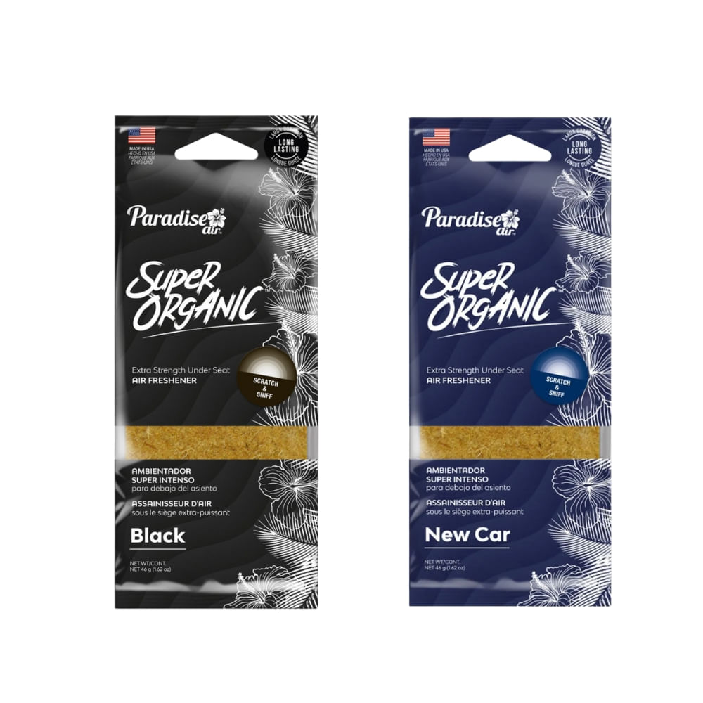 Super Organic Paradise Ambientador De Auto Pack X2 Colonia Nuevo Carro
