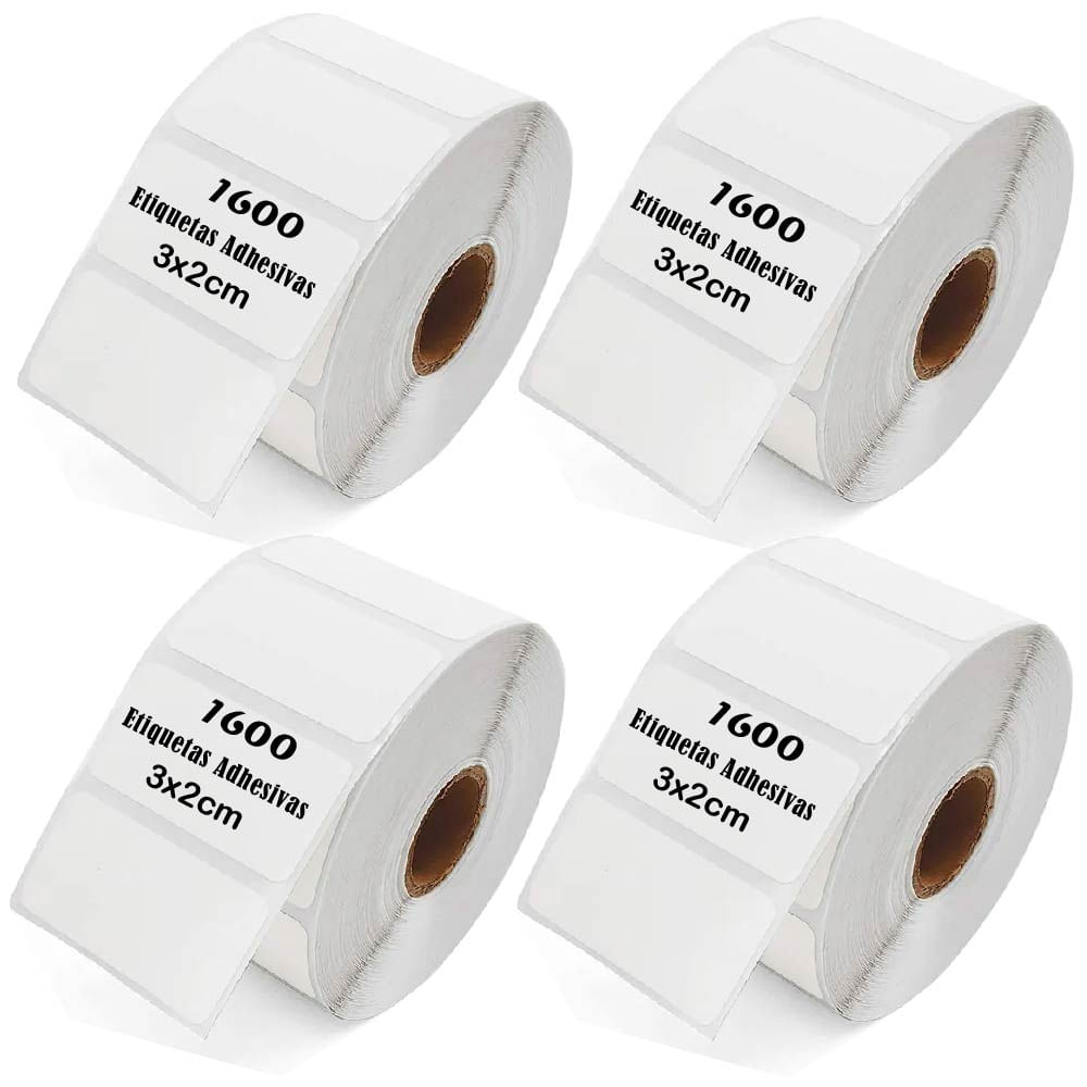 Etiqueta Adhesiva Termica 3x2cm Pack 4 Rollos Etiqueta Adhesiva Termica 3x2cm Pack 4 Rollos