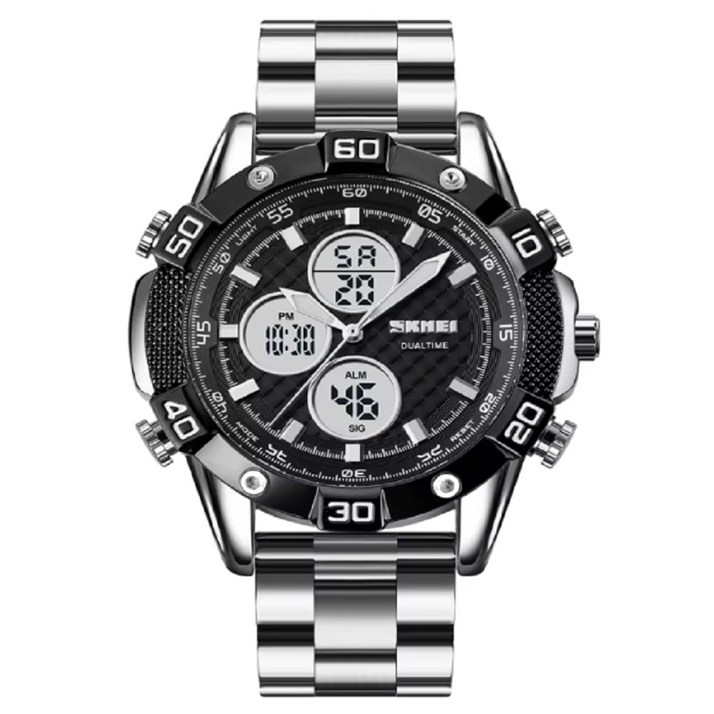 Reloj Hombre Skmei 1838 Acero Alarma Cronometro Elegante
