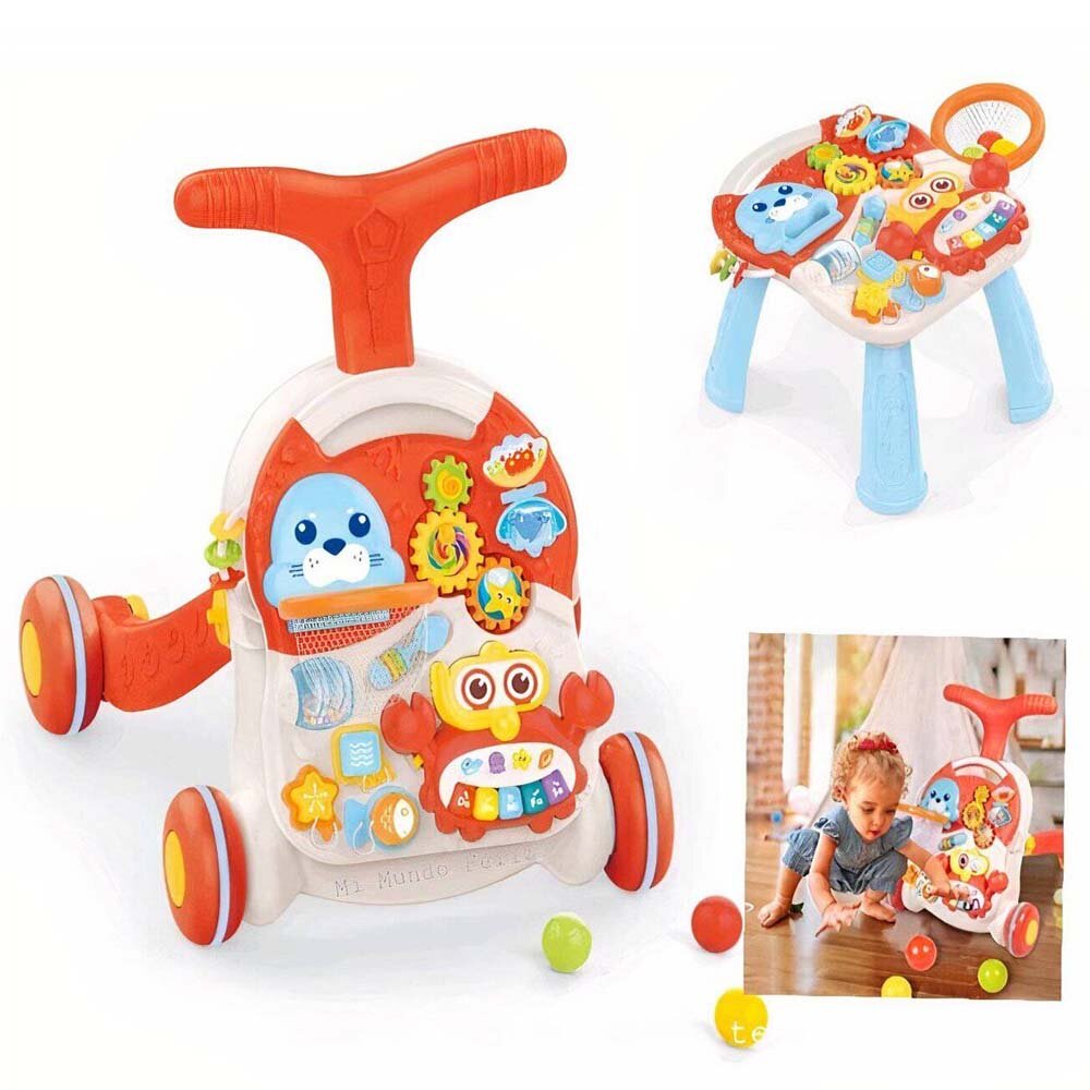 Andador Y Mesa Activa Para Bebés 2 En 1 Naranja Andador Y Mesa Activa Para Bebés 2 En 1 Naranja