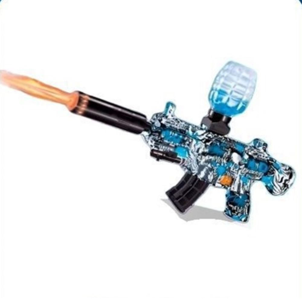 Pistola Hidrogel AK47 con silenciador RGB, humo y proyector Azul Pistola Hidrogel AK47 con silenciador RGB, humo y proyector Azul