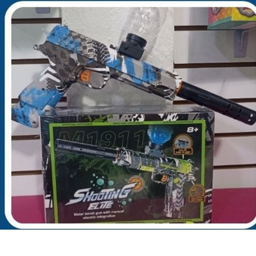 Pistola Hidrogel Glock C/Laser, Linterna y Silenciador Azul Pistola Hidrogel Glock C/Laser, Linterna y Silenciador Azul