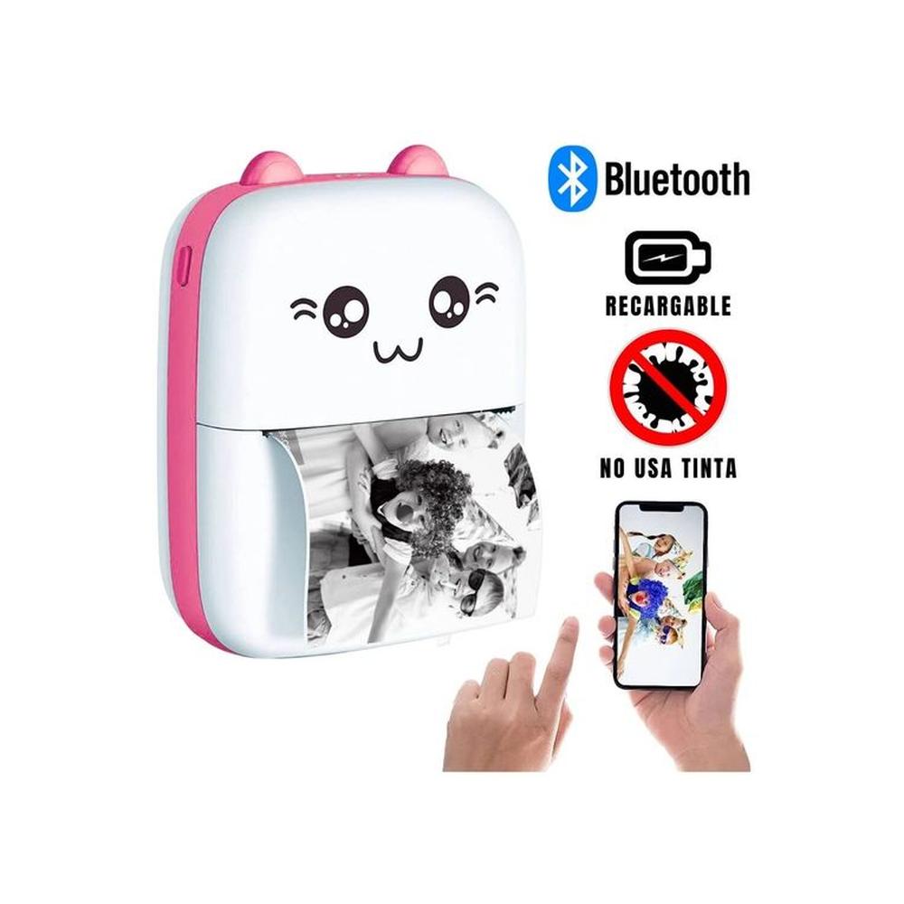 Mini Impresora Portátil Térmica Bluetooth Recargable Rosa Mini Impresora Portátil Térmica Bluetooth Recargable Rosa