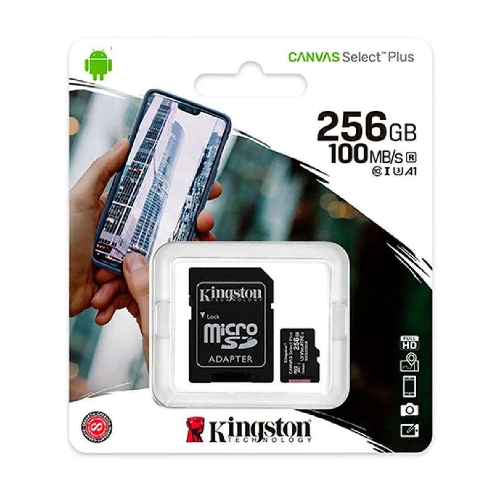 Memoria Micro SD Kingston Canvas 256GB Clase 10 UHS-I 100 MB/S Memoria Micro SD Kingston Canvas 256GB Clase 10 UHS-I 100 MB/S