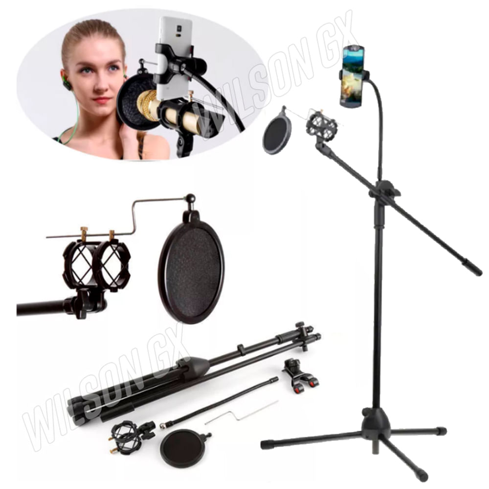 Soporte Suelo Tripode para Microfono Celular con Pedestal