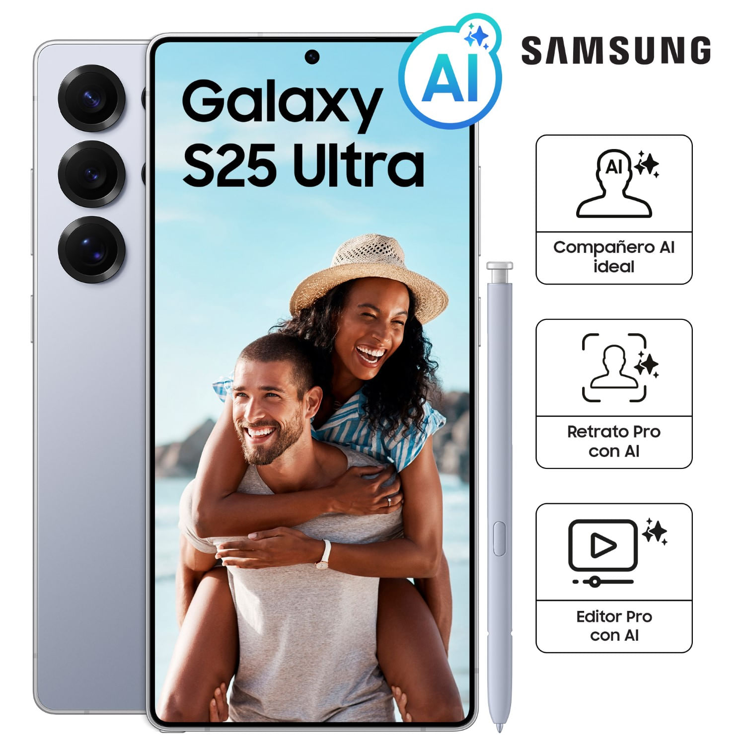 Celular Samsung Galaxy S25 Ultra 512GB 6.9"" SM-S938BZBMLTP Titanium Silver blue