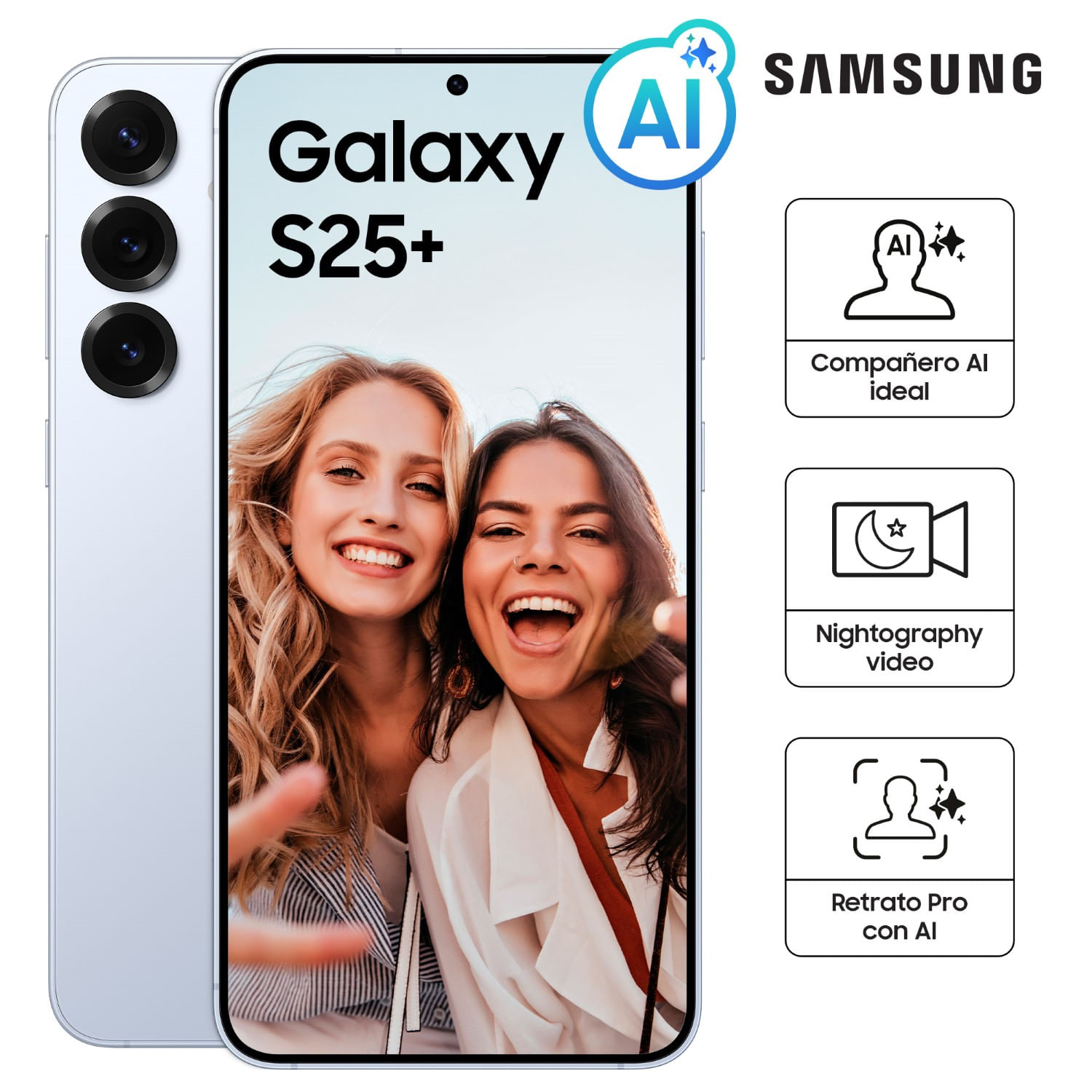 Celular Samsung Galaxy S25+ 256GB 6.7"" SM-S936BLBLLTP Icy blue
