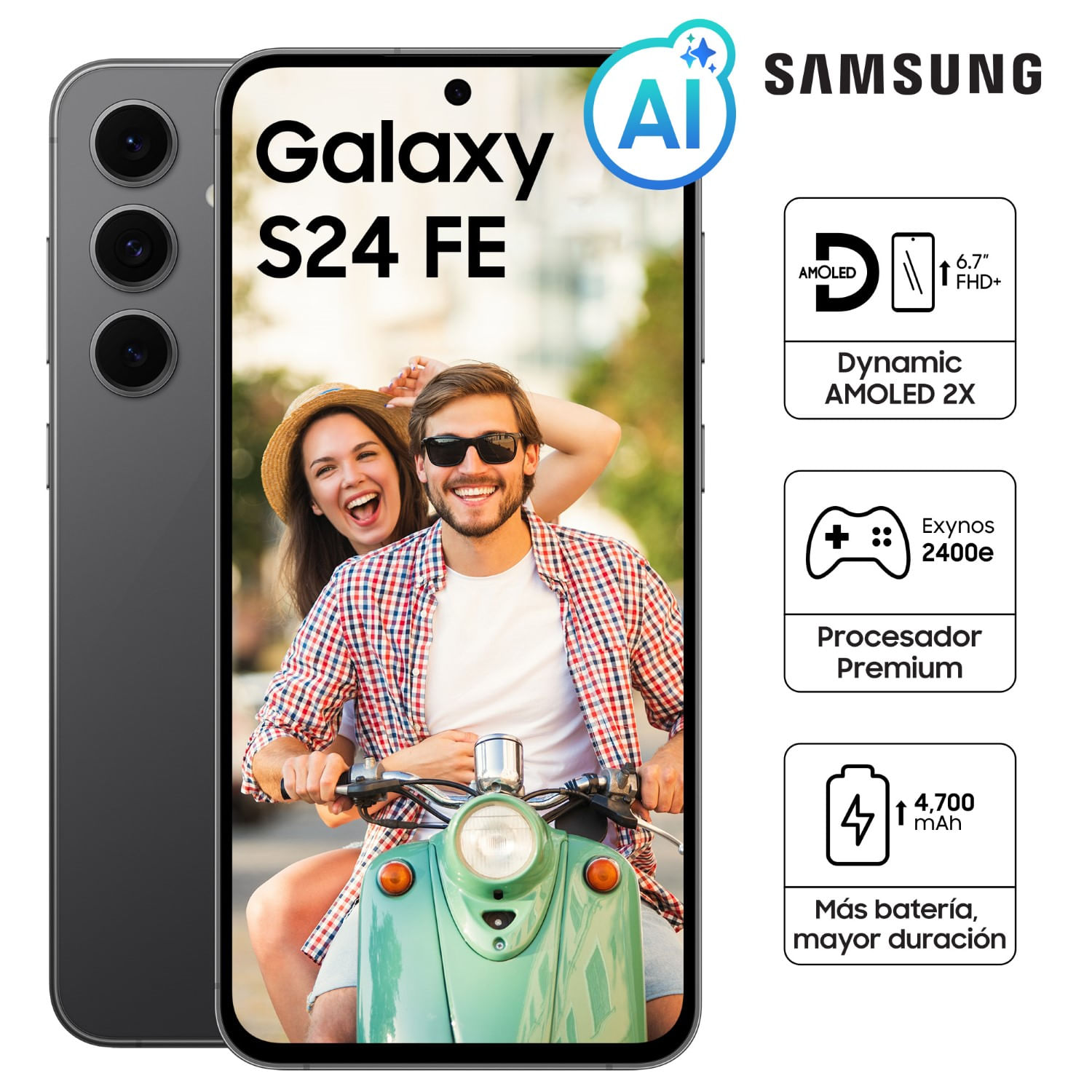 Celular Samsung  8GB RAM 256GB 6.7"" Negro