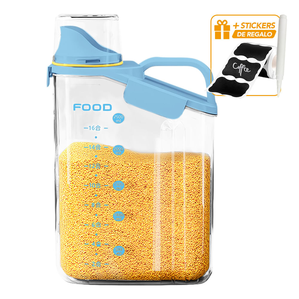 Frasco Contenedor Hermético 2500 ML CL F15 Y Sticker CA7 de Regalo