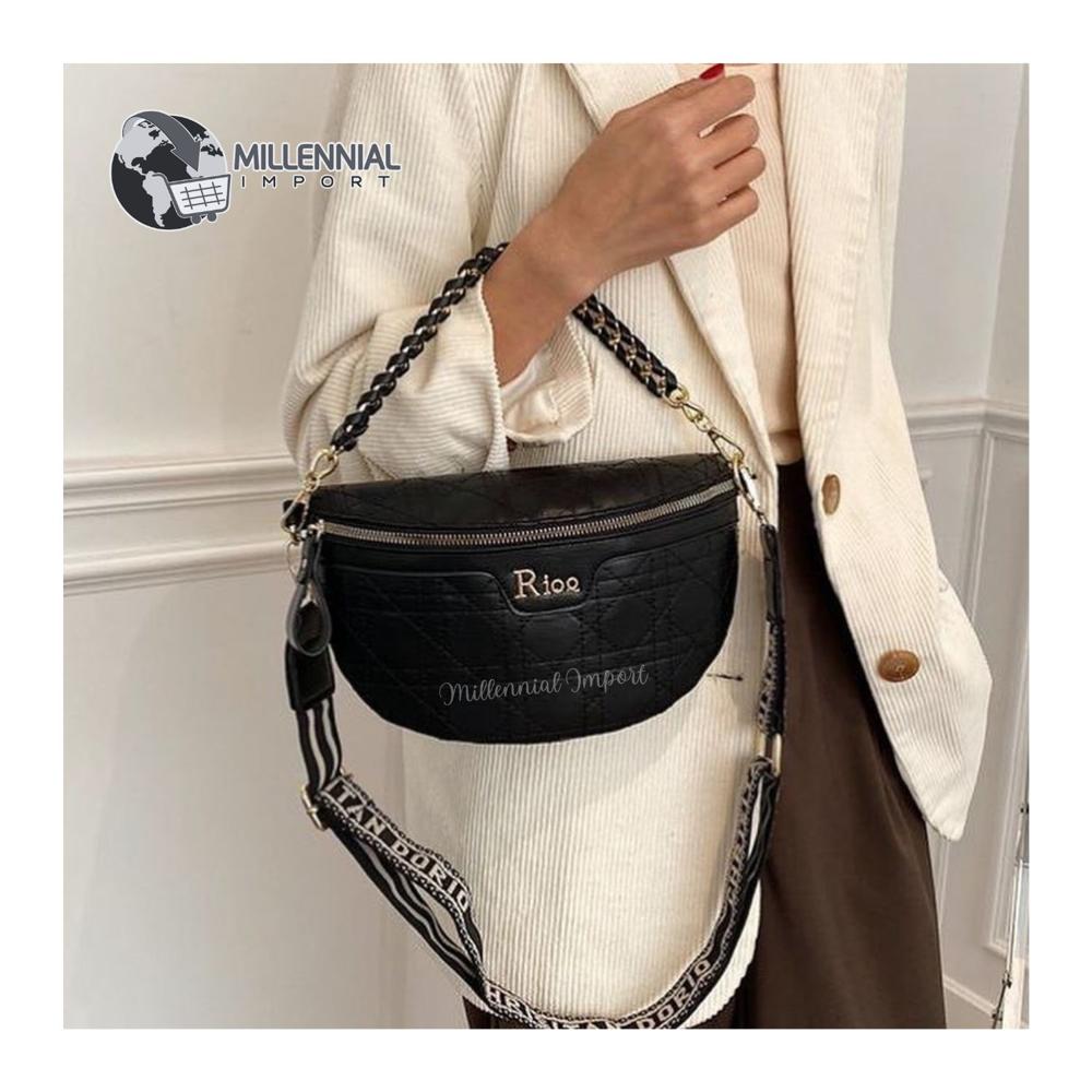 Cartera Cruzada Bolso tipo Canguro para Mujer Cuero PU