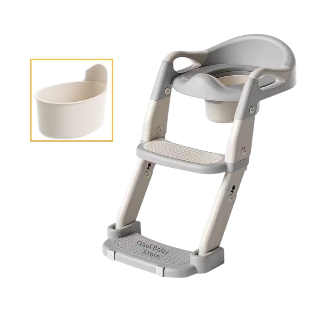 Asiento de Entrenamiento Infantil con Escalera Regulable Color Gris