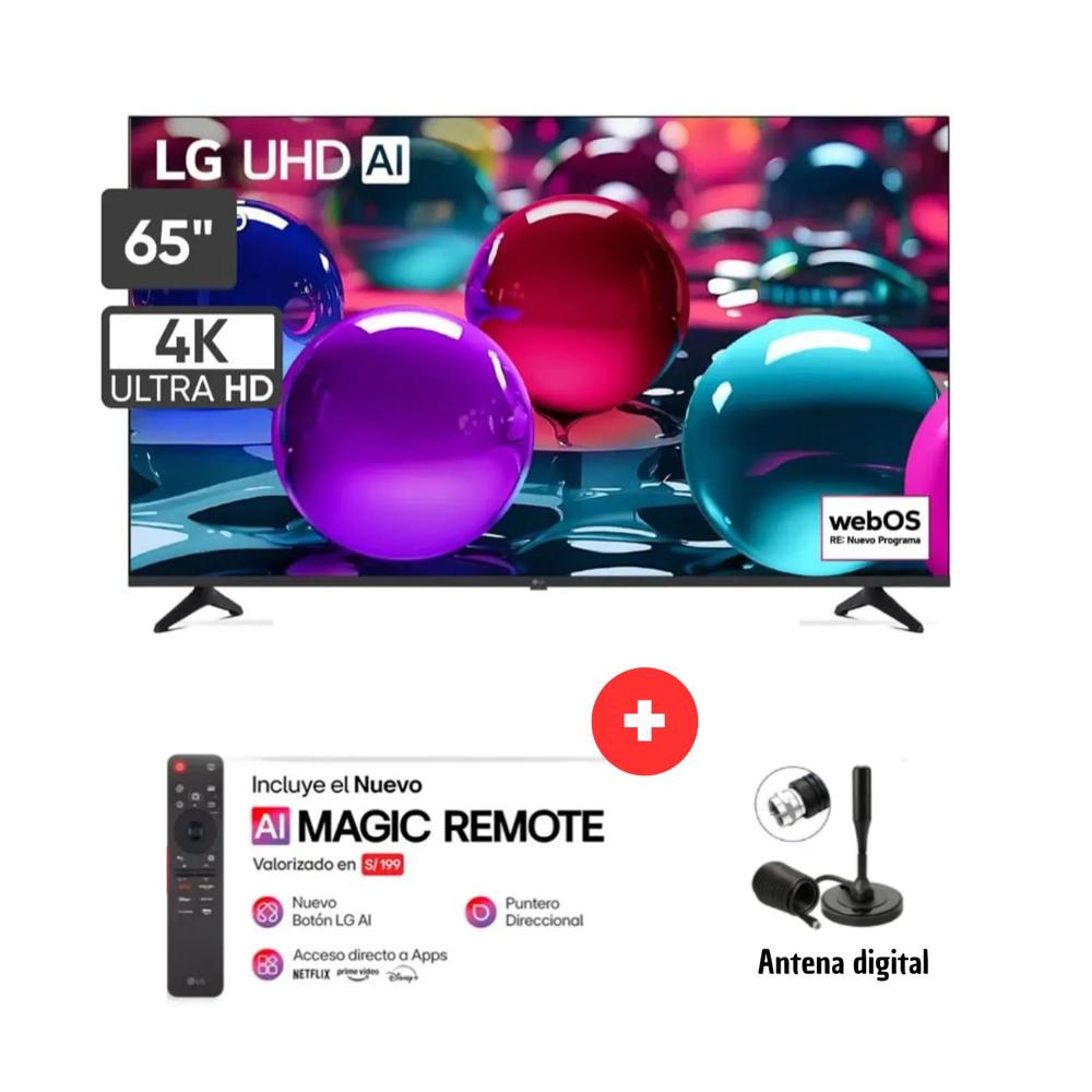 TELEVISOR 65 LG 65UA7300PSB  UHD 4K THINQ AI  + CONTR0L MAGIC 2025 + ANTENA DIGITAL