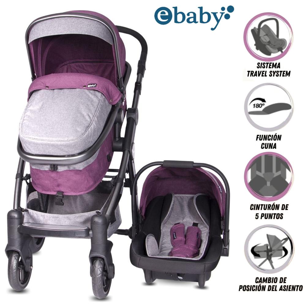 Coche Moisés de Lujo «TAINY DELUXE» con Portabebé Purple Coche Moisés de Lujo «TAINY DELUXE» con Portabebé Purple