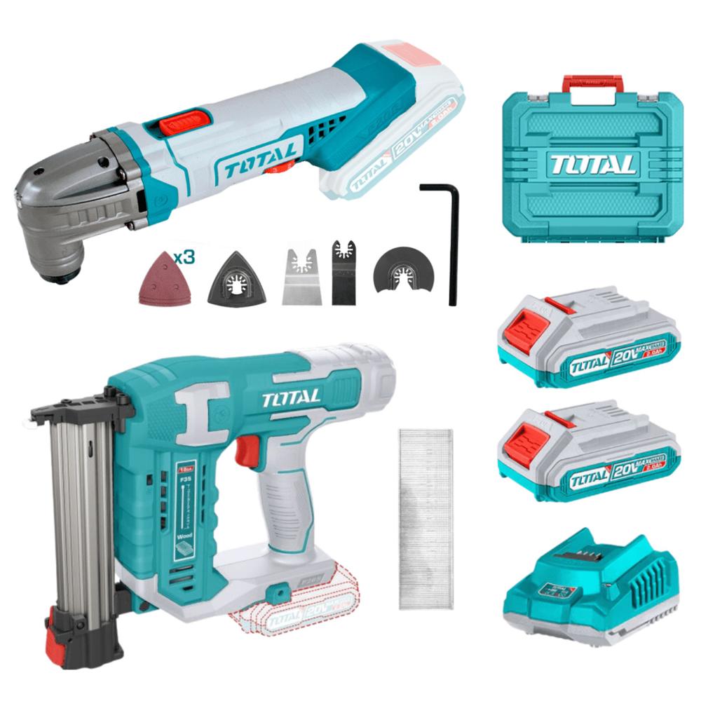 Combo Clavadora 20v + Herramienta Multifuncion 20v Total TOSLI24021