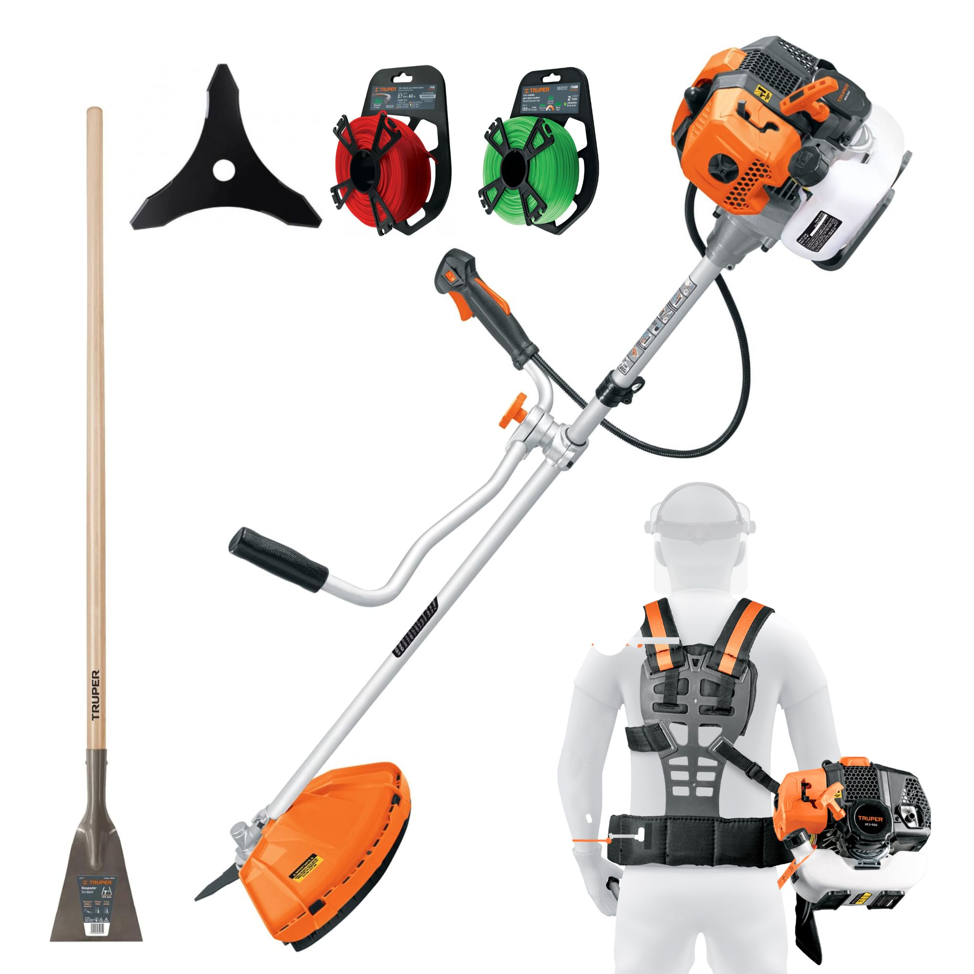 Combo motoguadaña desbrozadora podadora  2HP gasolina 18 Pulg Truper