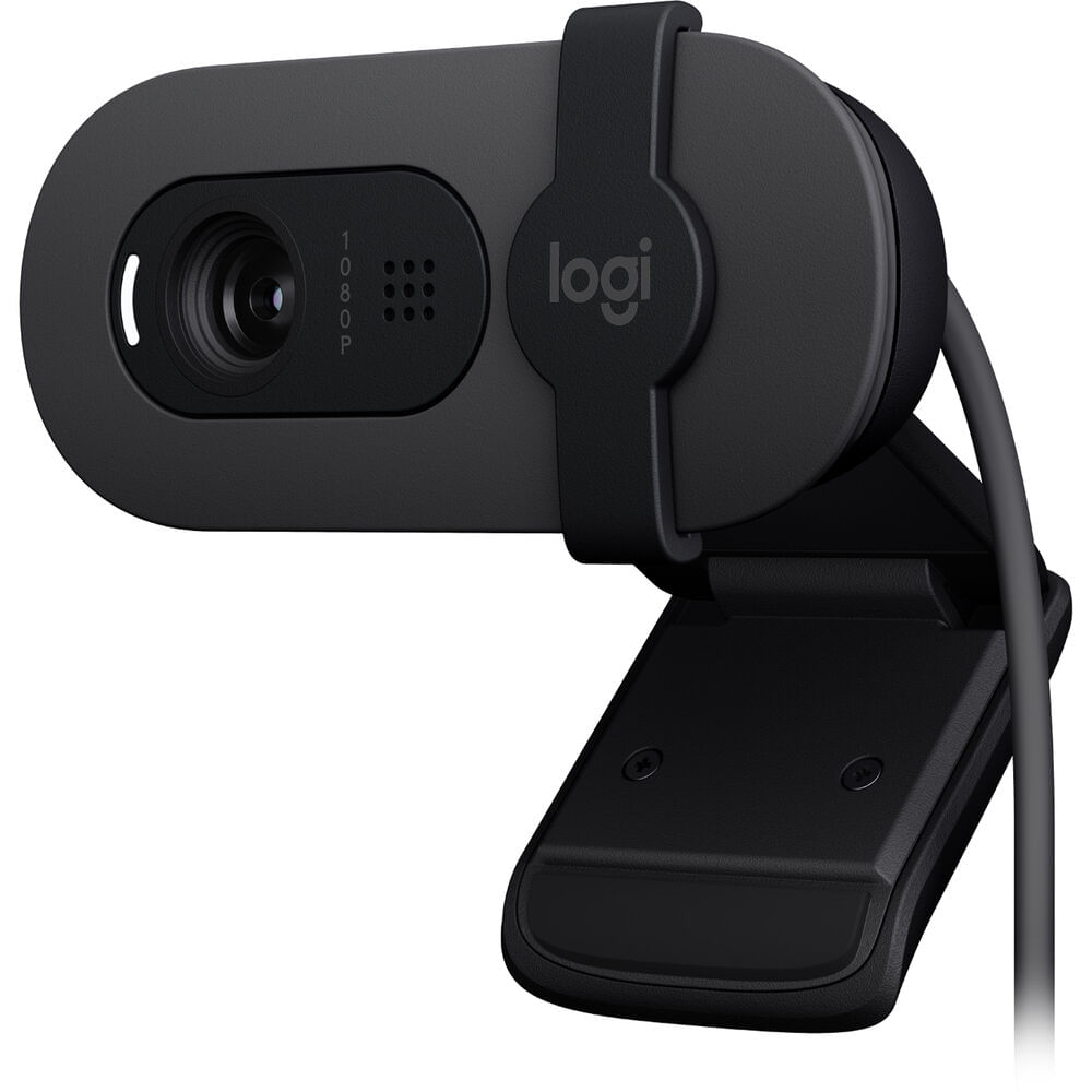 Cámara Logitech Brio 100 FHD USB – Webcam negra con alta definición y calidad de imagen superior