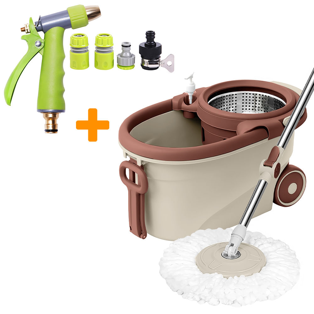 Trapeador Giratorio 2 Mop BG B83 Y Pulverizador de Agua D34