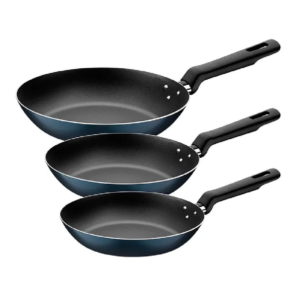 Set de Sartenes Antiadherentes Tramontina Loreto Azul 3 Piezas