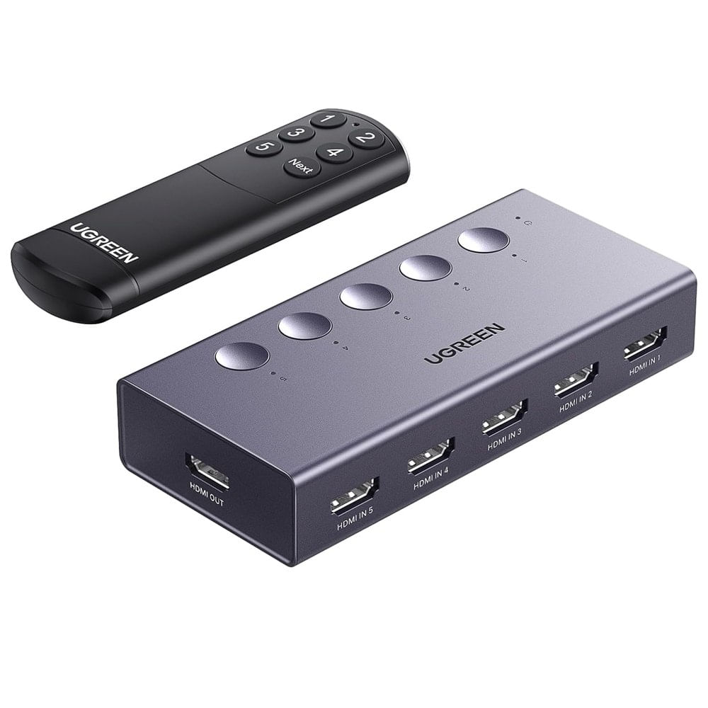Switch Hdmi 2.0 5 Puertos 4k 60hz Ugreen 3d Hdr con Control