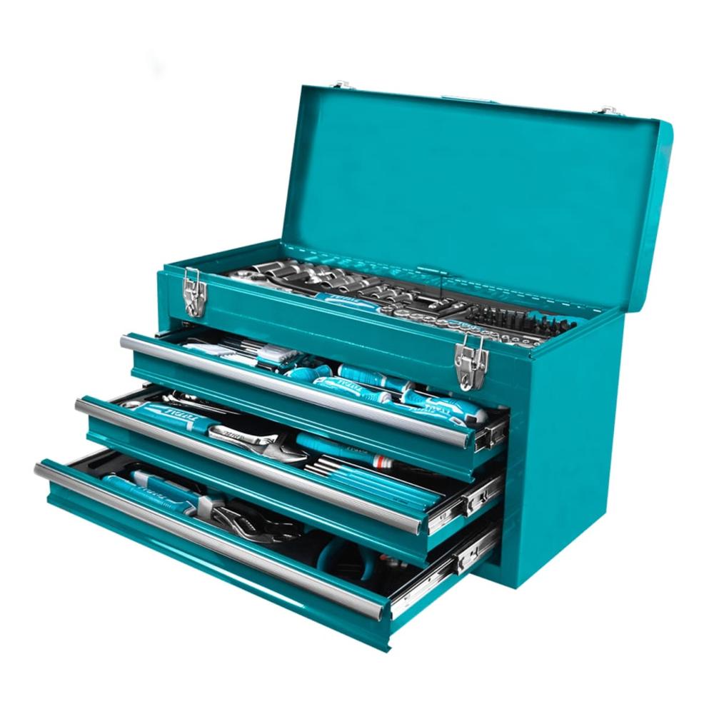 Maletín porta herramientas con 132 piezas Total THPTCS71321