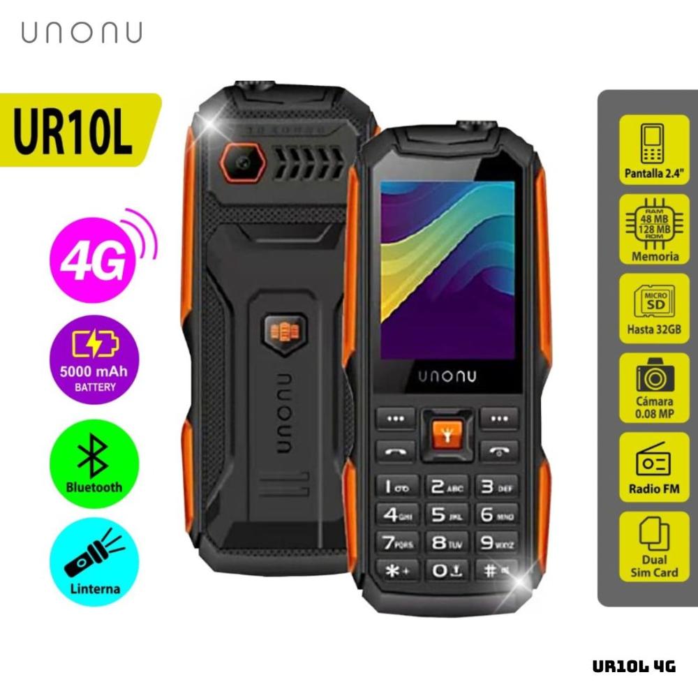 CELULAR BASICO UNONU UR10L 4G DUAL SIM NARANJA