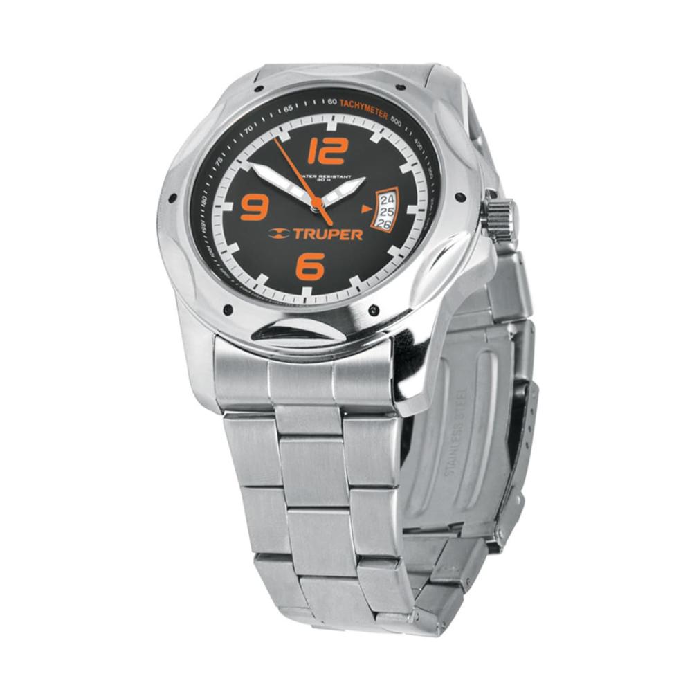 Reloj para caballero acuatico correa de acero inoxidable Truper 60072