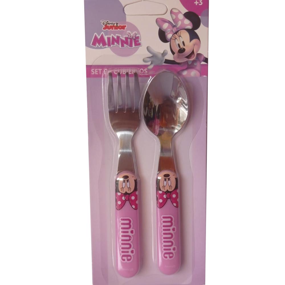 Set de cubiertos infantiles metálicos con Diseño Minnie