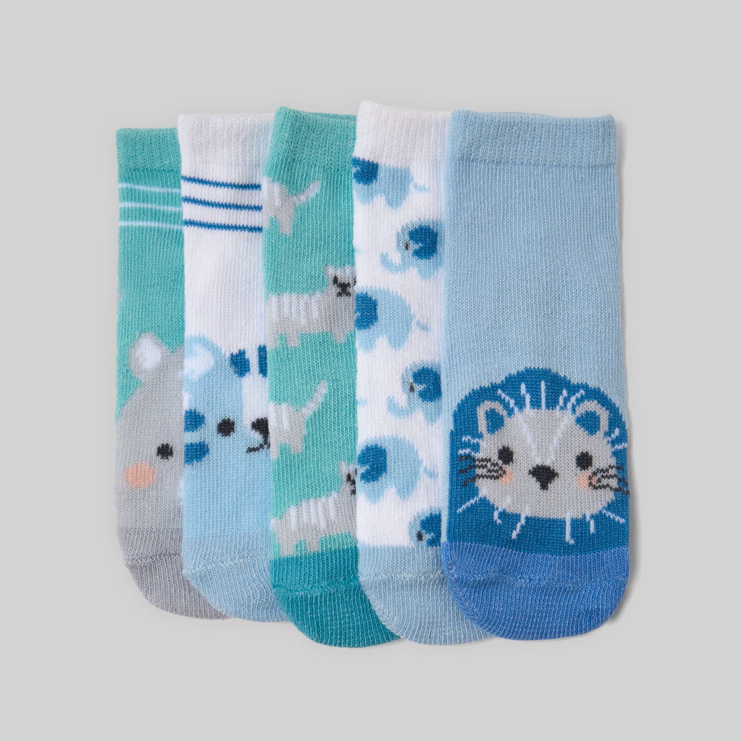 Medias Para Bebe Recien Nacido Baby Circus Pack X5 Animals T2