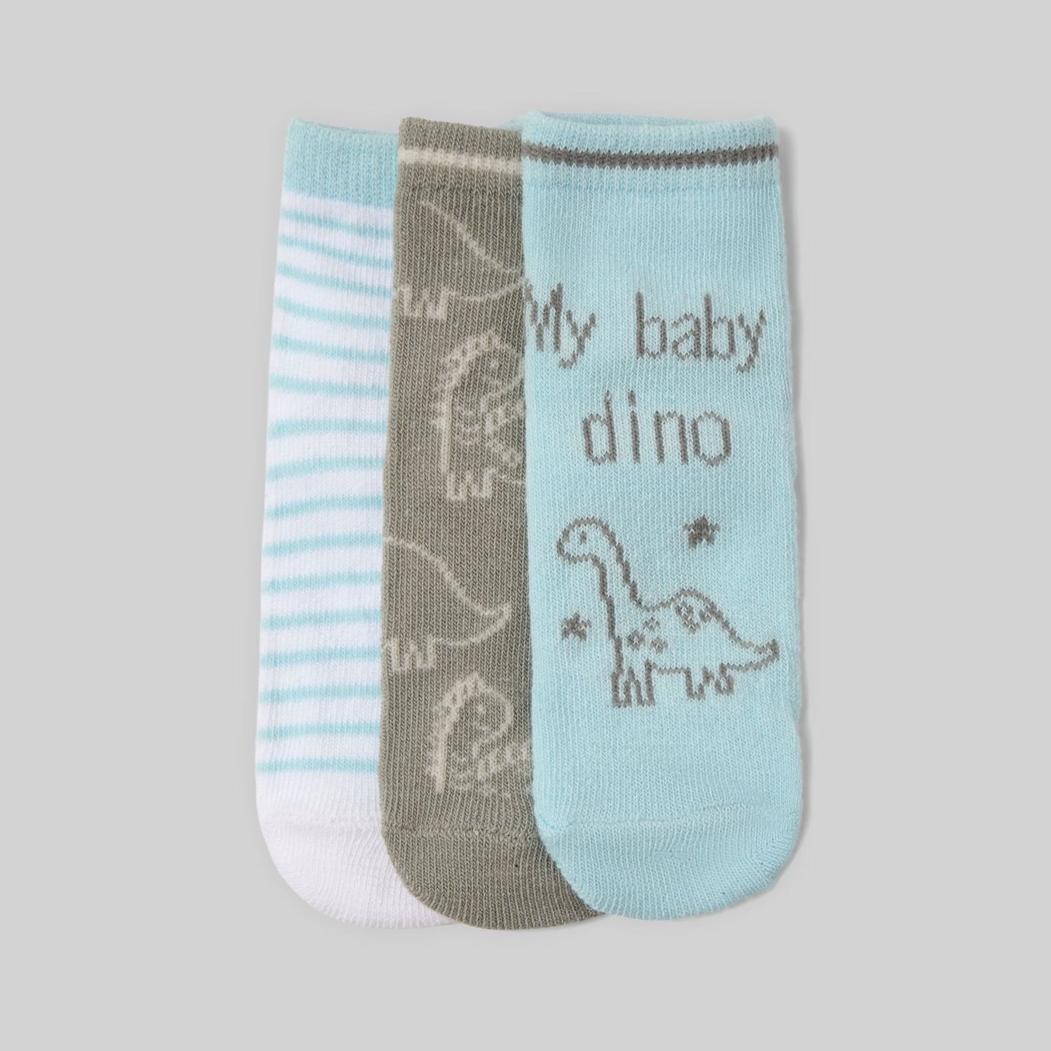 Medias Para Bebe Niño Pack X3 Dino T1