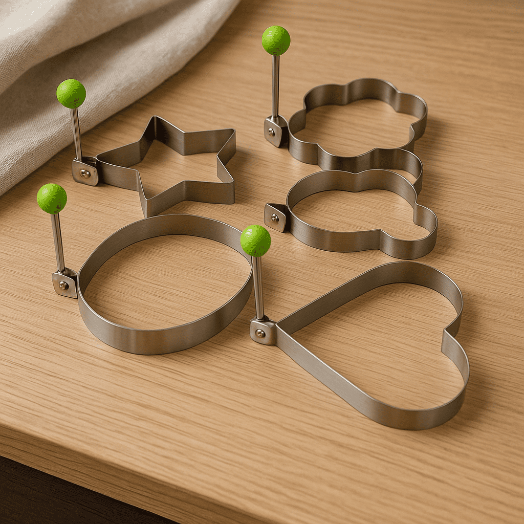 Set de 5 Moldes Acero Inoxidable Huevo Orange