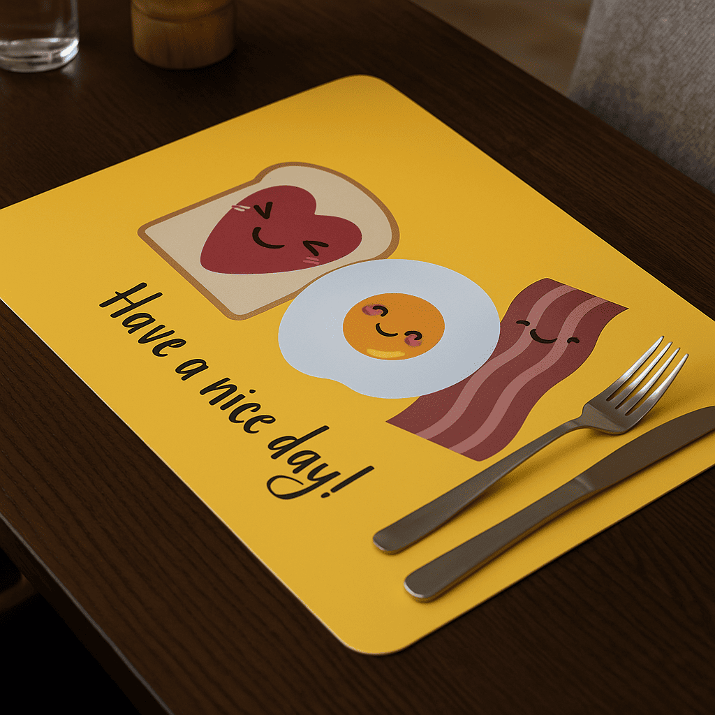 Individual Rectangular con Diseño de Huevo Orange