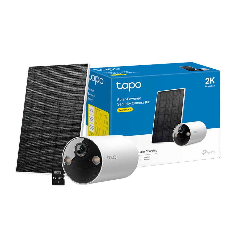 Cámara Seguridad Tapo C410 KIT 2K Audio 2vías Batería PanelSolar 128GB