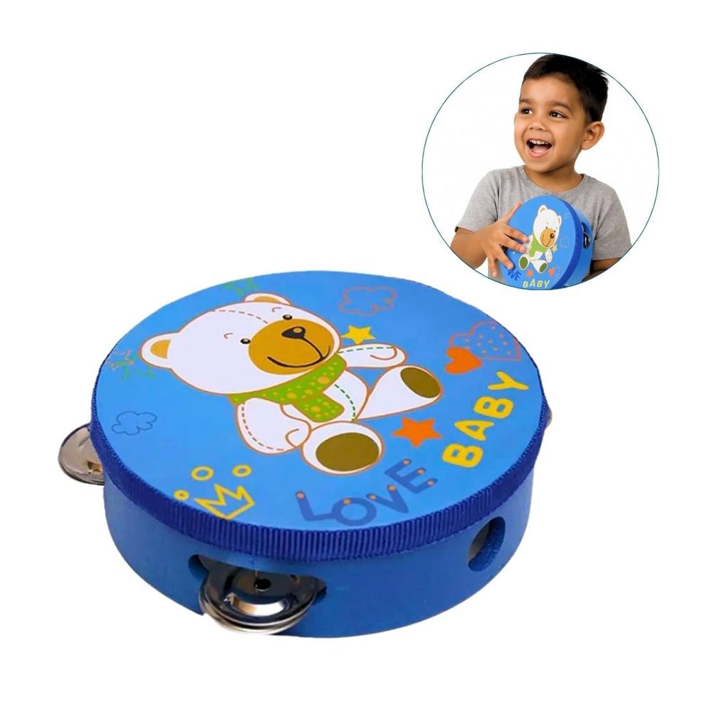 Pandereta Azul Infantil 20 cm con diseño para niños
