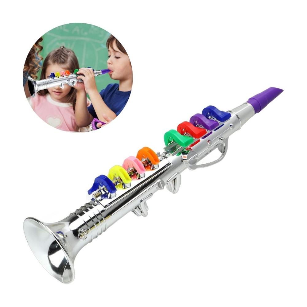 Clarinete de Juguete Plateado para Niños con 8 Teclas Color Clarinete de Juguete Plateado para Niños con 8 Teclas Color