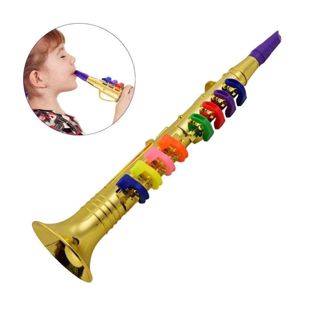 Clarinete de Juguete Dorado para Niños con 8 Teclas Color Clarinete de Juguete Dorado para Niños con 8 Teclas Color