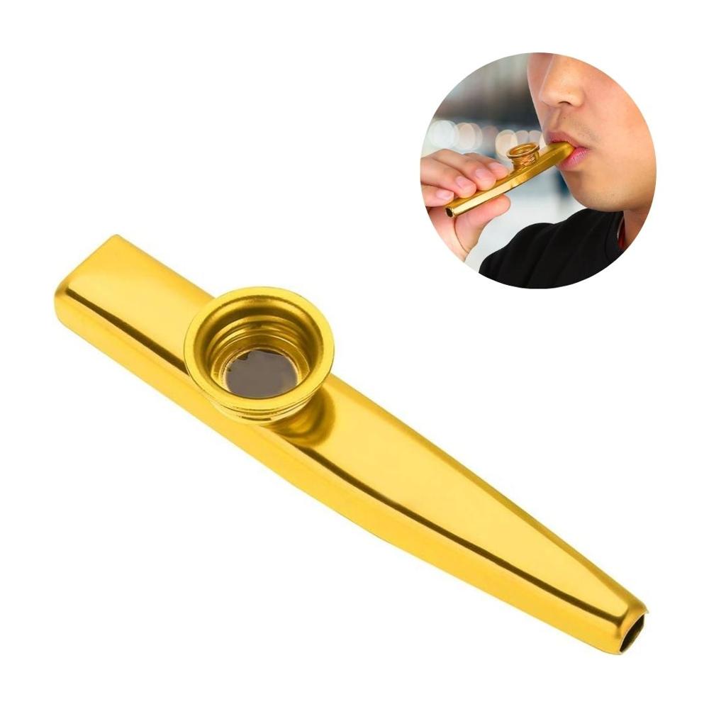 Kazoo de Metal Instrumento Musical Portátil - Amarillo Kazoo de Metal Instrumento Musical Portátil - Amarillo
