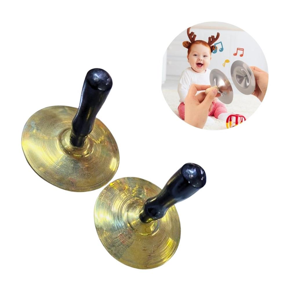 Mini Platillos Metálicos para Niños - 2 Pz Dorado