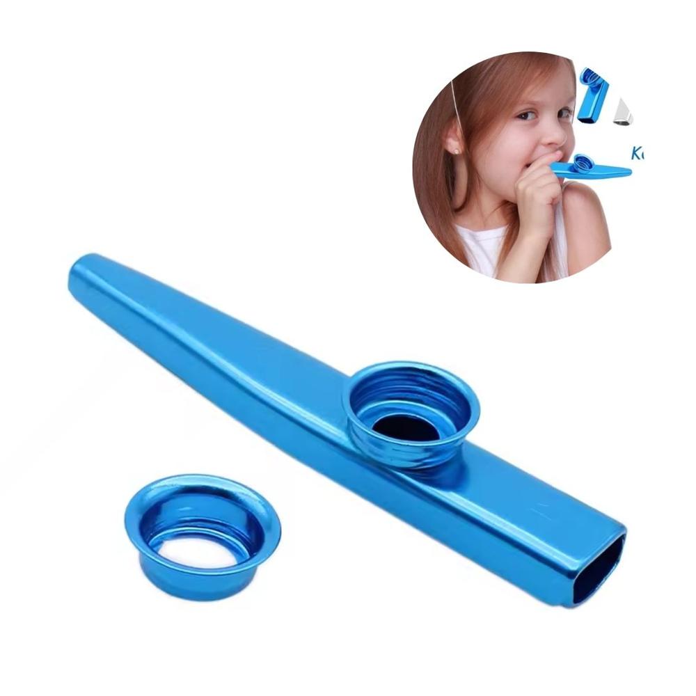Kazoo de Metal Instrumento Musical Portátil - Azul Kazoo de Metal Instrumento Musical Portátil - Azul