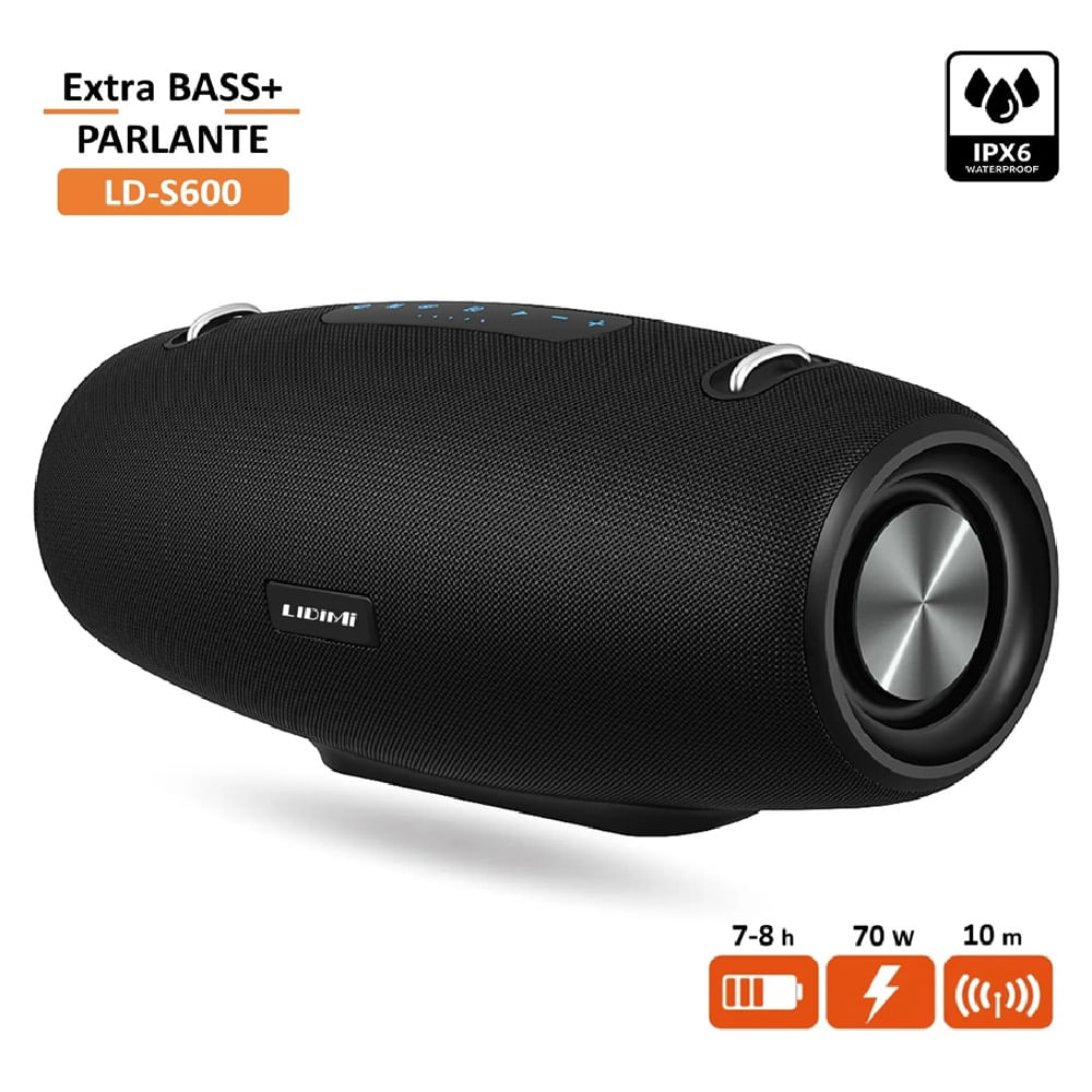 Parlante Bluetooth LIDIMI XBASS 70W USB BT LD-S600 Black