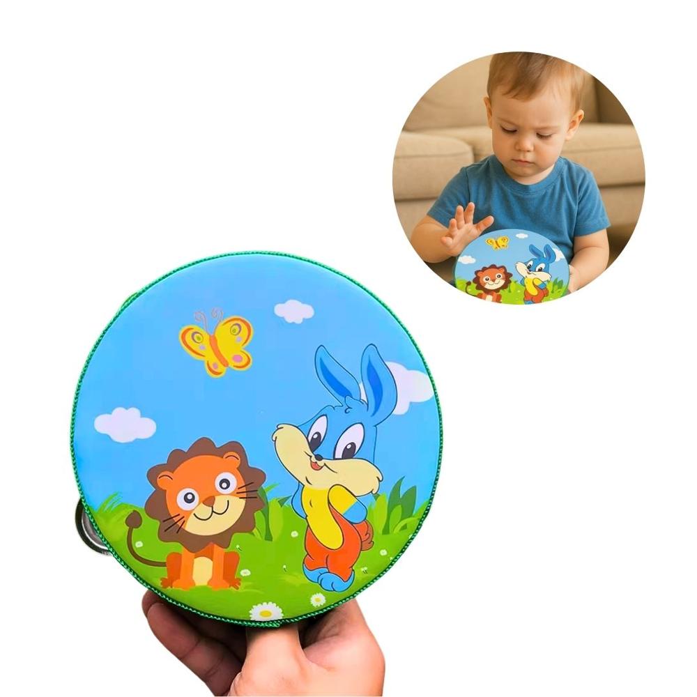 Pandereta Infantil de Madera con 4 chapas - Verde