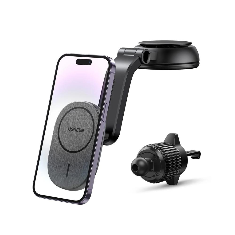 Cargador Magnetico para Carro Ugreen iPhone 15 Magsafe Soporte Giro CD345 25925 Negro
