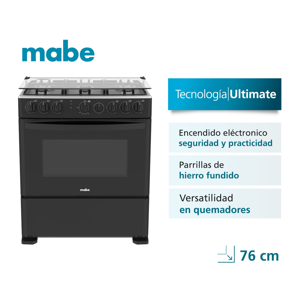 Cocina de piso 76cm Negro CMP3020FN1