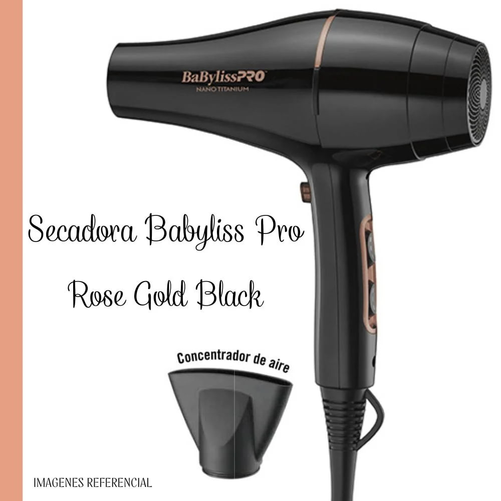 Secadora Rose Gold Black Babylisspro B6176PE