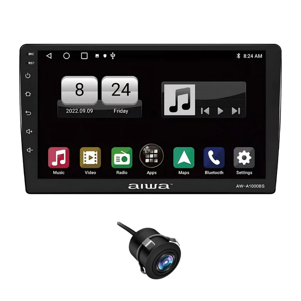 Autoradio Android Aiwa Quadcore 2GB + 32GB Carplay y Android Auto 10''HD AW-A1000BS